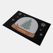 Winterschneeglobe Fußmatte (Schrägansicht)
