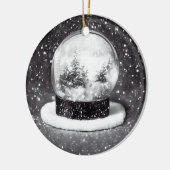 Winterschneeglobe Keramik Ornament (Links)