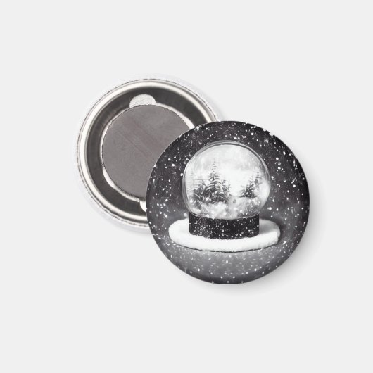 Winterschneeglobe Magnet (Vorderseite/Rückseite)