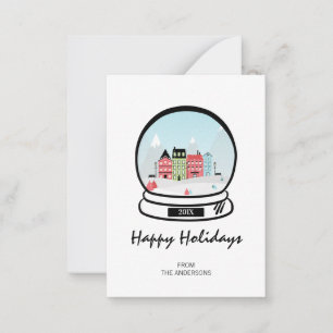 Winterschneeglobe - Mini-Karte Mitteilungskarte