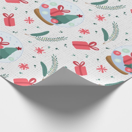 Winterschneeglobe-Musterpapier Geschenkpapier (Ecke)