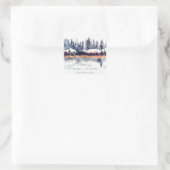Winterschneehochzeit der Rust Navy Quadratischer Aufkleber (Tasche)