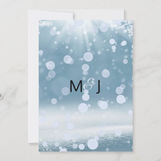 Winterschneehochzeit Einladung (Rückseite)