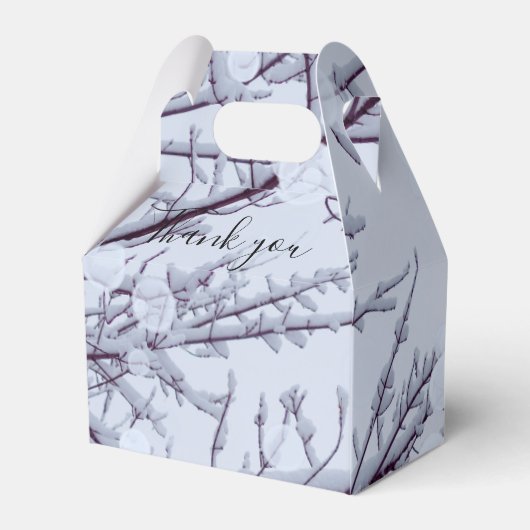 Winterschneehochzeit Geschenkschachtel (Rückseite)