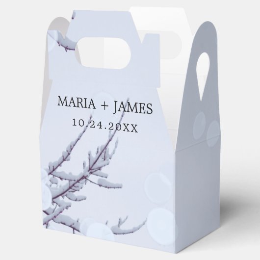 Winterschneehochzeit Geschenkschachtel (Geöffnet)