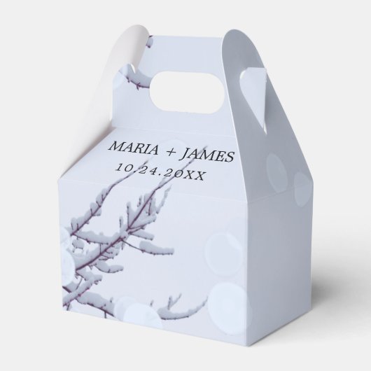 Winterschneehochzeit Geschenkschachtel (Vorderseite)