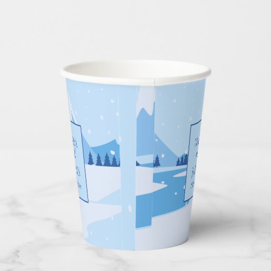 Winterschneehochzeit Pappbecher (Rechts)