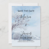 Winterschneehochzeit Save The Date (Vorderseite)