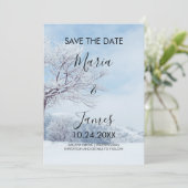Winterschneehochzeit Save The Date (Stehend Vorderseite)