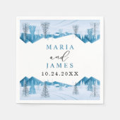 Winterschneehochzeit Serviette (Vorderseite)