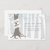 Winterschneehöhe im Waldwald rettet das Datum Save The Date (Vorne/Hinten)