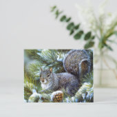 Winterschneehörnchen Postkarte (Stehend Vorderseite)
