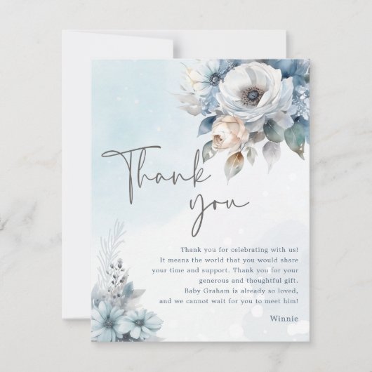 Winterschneejause Es ist kalte Außendusche Dankeskarte (Vorderseite)