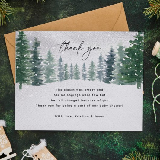 Winterschneejause Es ist kalte Außendusche Dankeskarte