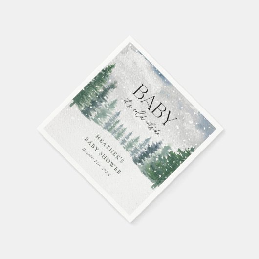 Winterschneejause Es ist kalte Außendusche Serviette (Ecke)