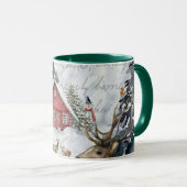 Winterschneekabine Waldwald Hirsche Tasse (VorderseiteRechts)