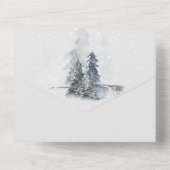 Winterschneekabine Weiße Fuchs Wunder Land All In One Einladung (Rückseite)