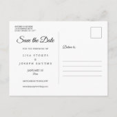 Winterschneekalender Gold Herzstück Save the Date Ankündigungspostkarte (Rückseite)