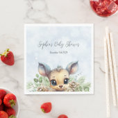 Winterschneekalte draußen Blue Baby Dusche Hirsch Serviette (Beispiel)