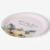 Winterschneekalte im Freien Rosa Babydusche Pappteller (Schrägansicht)