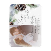 Winterschneekiefern Foto Save the Date Magnet (Vertikal)