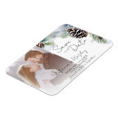 Winterschneekiefern Foto Save the Date Magnet (Linke Seite)