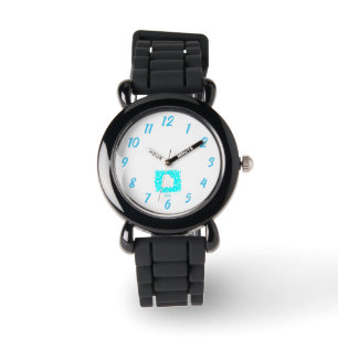 Winterschneekinder Silberner Glitzer Schau Armbanduhr