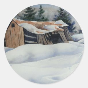 Winterschneekleber Runder Aufkleber