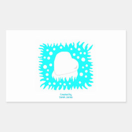 Winterschneekopfkleber Rechteckiger Aufkleber