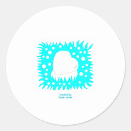 Winterschneekopfsticker Runder Aufkleber