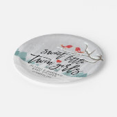 Winterschneekücher Dusche Sweet Little Twin Girls Pappteller (Schrägansicht)