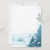 Winterschneekulisse Weihnachts-Party Einladung (Rückseite)