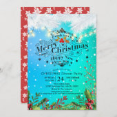 Winterschneeland Weihnachten & Neues Jahr Party Einladung (Vorne/Hinten)