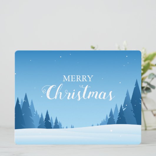 Winterschneelandschaft Frohe Weihnachtskarte (Stehend Vorderseite)