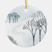 Winterschneelandschaft Keramik Ornament (Vorne)