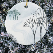 Winterschneelandschaft Keramik Ornament