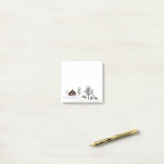 Winterschneelandschaft Post-it Klebezettel (Auf Schreibtisch)