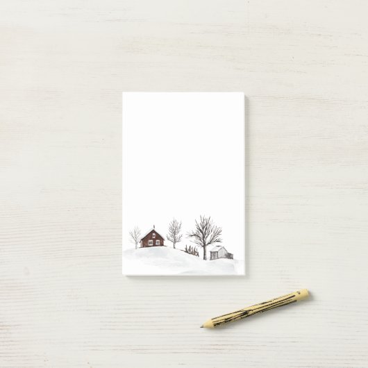 Winterschneelandschaft Post-it Klebezettel (Auf Schreibtisch)