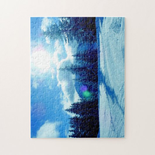 Winterschneelandschaft Puzzle (Vertikal)