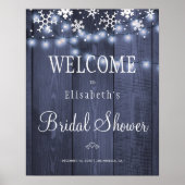 Winterschneeleuchten Brautparty Willkommensschild Poster (Vorne)