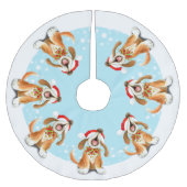 Winterschneelied-Gesanghundebaum-Shirt Polyester Weihnachtsbaumdecke (Vorderseite)