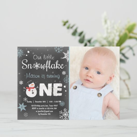 Winterschneemann am Sonntag Einladung (Stehend Vorderseite)