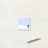 Winterschneemann mit Schneeflocken Post-it Klebezettel (Auf Schreibtisch)