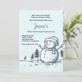 Winterschneemann-Party Einladung (Stehend Vorderseite)