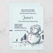 Winterschneemann-Party Einladung (Vorne/Hinten)