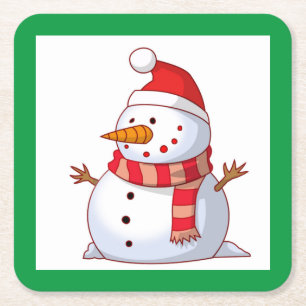 WINTERSCHNEEMANN RECHTECKIGER PAPPUNTERSETZER