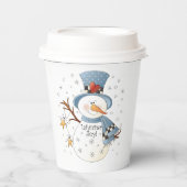 Winterschneemann-Teller für Feste aller Art Pappbecher (Vorderseite)