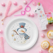 Winterschneemann zu jeder Jahreszeit Pappteller (Party)