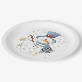 Winterschneemann zu jeder Jahreszeit Pappteller (Schrägansicht)
