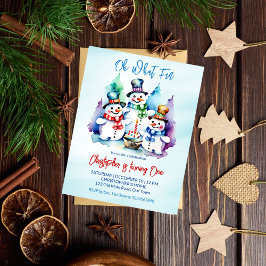 Winterschneemänner laden zur Geburtstagsparty ein